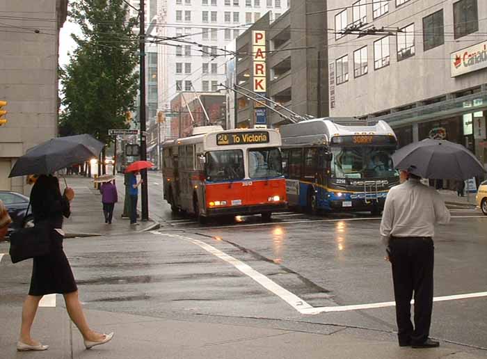 Coast Mountain Bus New Flyer E40LFR trolley 2214 and Flyer 2812